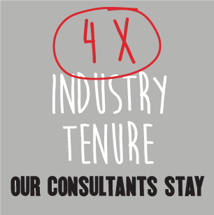 4 times industry Tenure - Our consultants stay